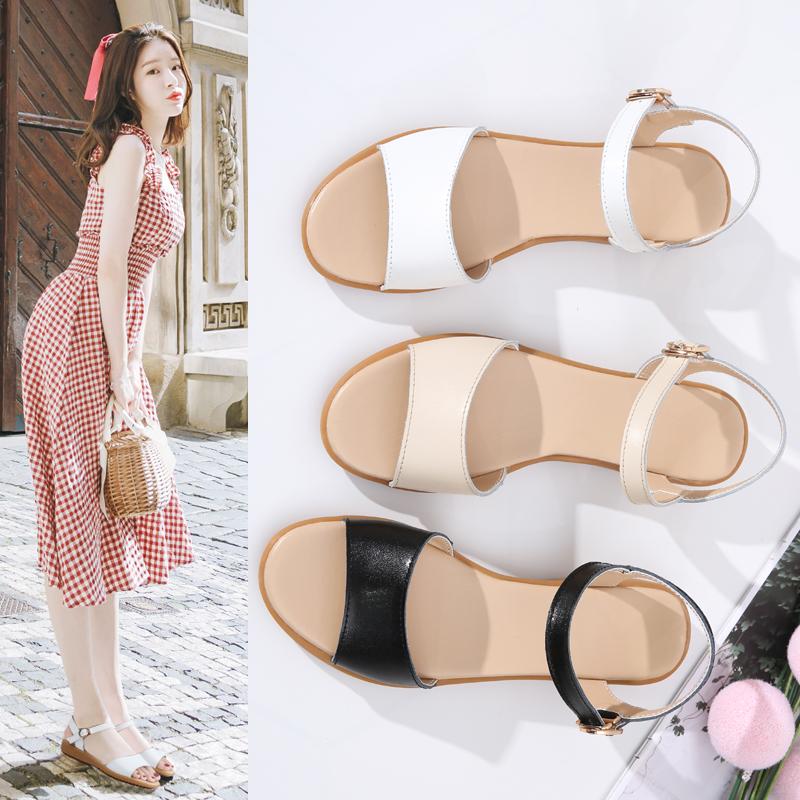 

Summer Women Shoes Flat Sandals Ladies Fashion Roma Flat Solid Peep Toe Sandals Casual Shoes Sandales Femme 2021 Womens, Black