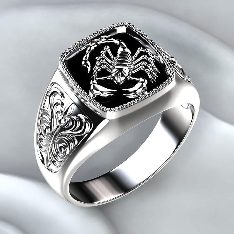 

Cluster Rings Fashion Scorpion Vintage Punk Embossed Poison Finger Ring For Men Women Anniversary Gift Z5T498