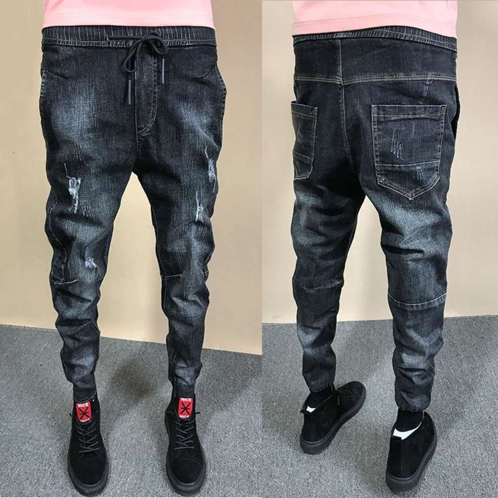 

Harlan denim pants men's Korean Trend slim Leggings spring 2021 new spiritual guy social feet, Blue