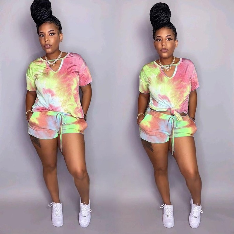 

2021 New Two Piece Clothes for Women t Shirts Shorts 2 Pieces Set Outfits Summer Clothing Wholesale Bh9y, 05