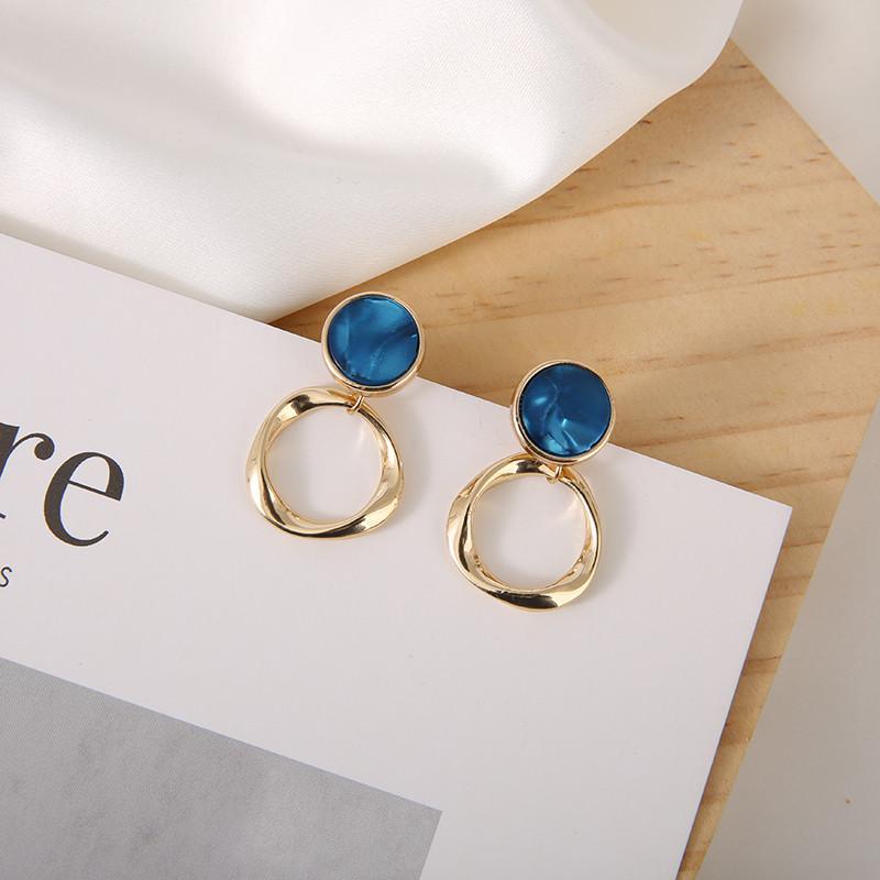 

Stud Morandi Color Circle Earrings Fashion Simple Cool Wind Feminine Needle Retro