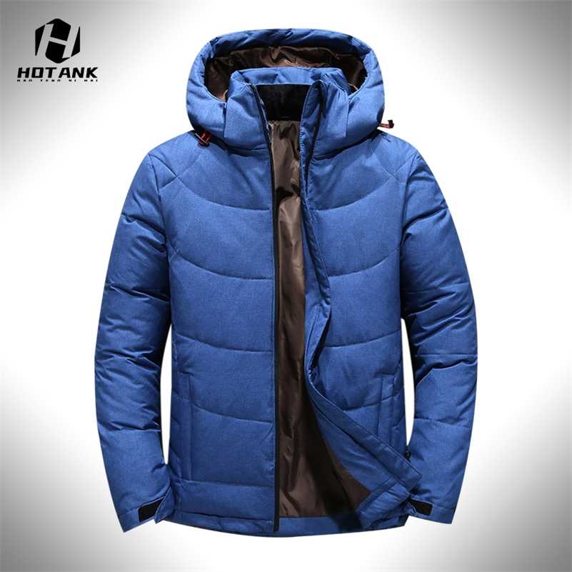 

Men' White Duck Down Jacket Hooded Warm Thick Puffer Jacket Coat Male Casual Solid Overcoat Quality Windproof Parkas -20 Degree 211110, Nyr01blue