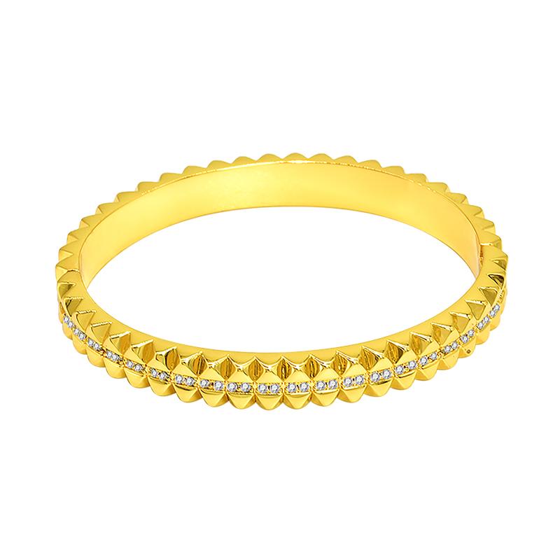 

Bangle Fashion Bracelet Double Row Taper With Natural Stones Costume For Women Gold Cuff African Jewelry Dubai Accesso