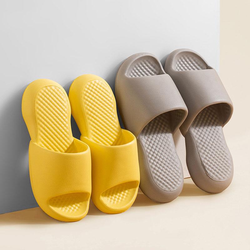 

Summer Slippers Women Men EVA Soft Thick Heel Flip Flops Slides Sandals Indoor Outdoor Smelless Beach Arc Shoes Couples, Yellow