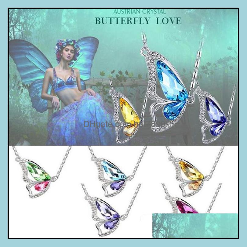 

Pendant Necklaces & Pendants Jewelry Est S925 Korean Dancing Butterfly Crystal Boutiques Foreign Trade Ces Women 2337-8 Drop Delivery 2021 1