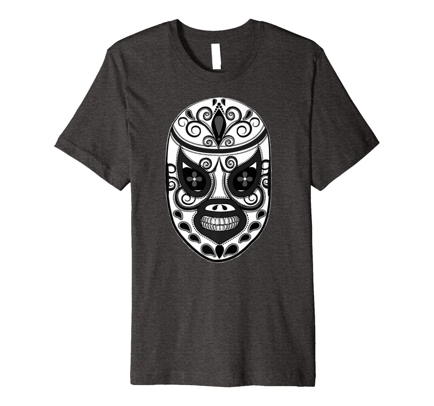 

Feel-Ink Lucha Libre El Santo Dia De Muertos T-shirt, White;black