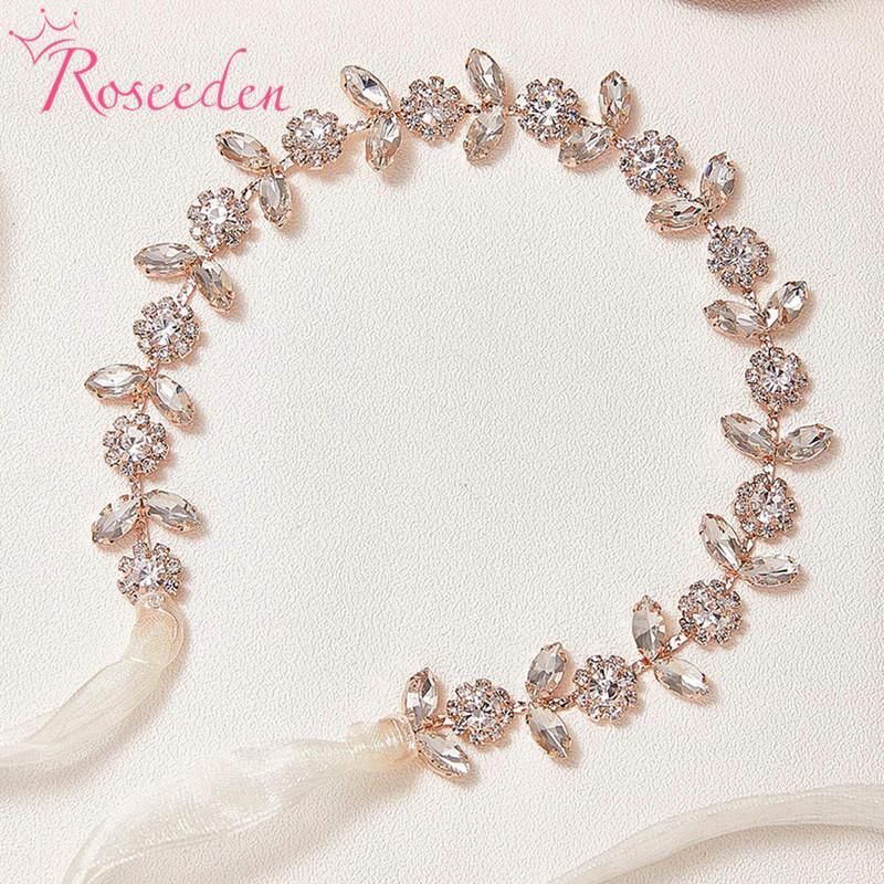 

Hair Clips & Barrettes Rose Gold Floral Wedding Headband Bridal Crown Flower Headpiece Hand Wired Women Tiara Accessories RE3963, Golden;silver