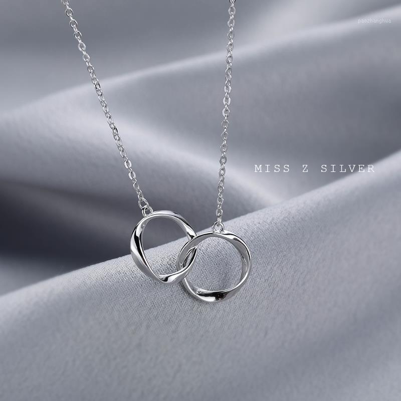 

Chains Circle Necklace Ins Cool Wind Versatile Design 2022 Female Clavicle Chain, Silver