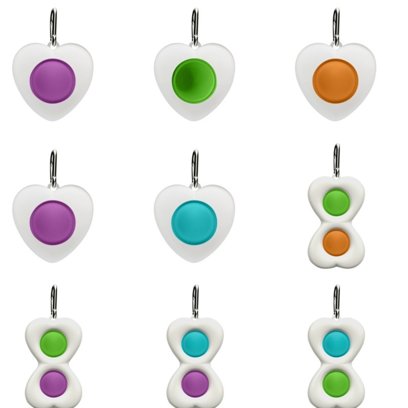 

Sensory Fidget Toy Simple Dimple Key Ring Pop It Push Bubble Keychain Game Squeeze Finger Fun Bubble Keyring Squeezy Stress Relief H22503