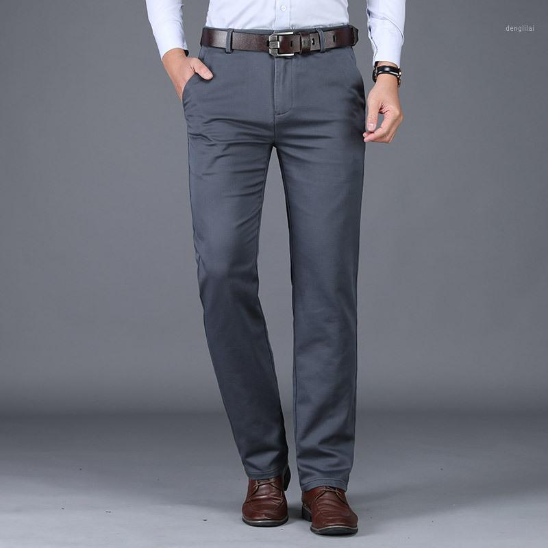 

Men's Pants 2021 Seasons Thickening Elastic Casual Straight Loose Trousers, Black