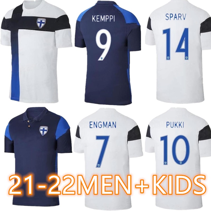 

2021 Finland Soccer Jerseys 21/22 Home PUKKI SKRABB RAITALA POHJANPALO KAMARA SALLSTROM JENSEN LOD national team men+kids Football Shirts Uniform, Black