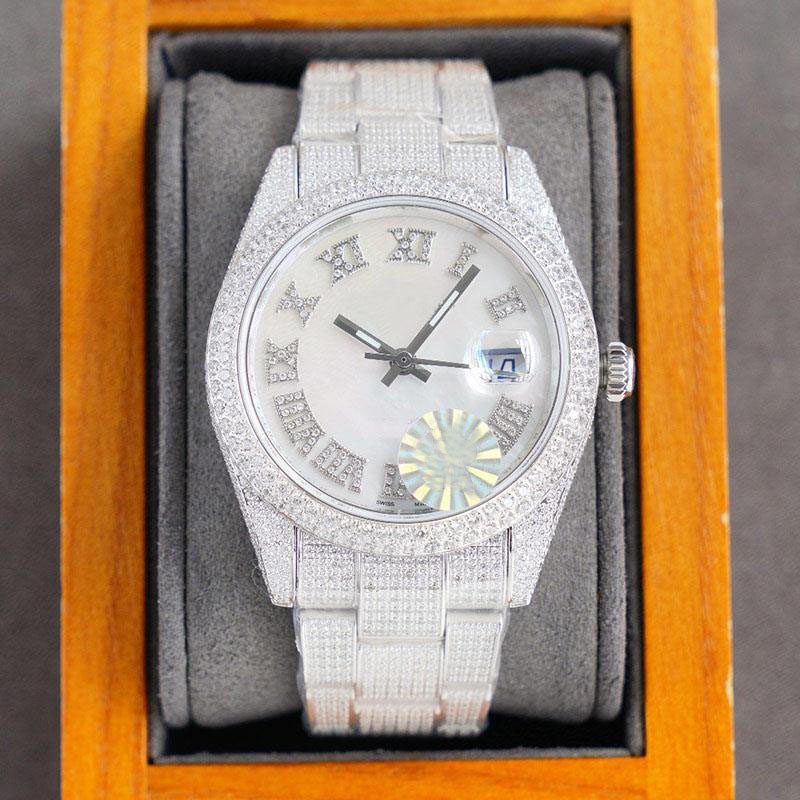 

Diamond Watch Casual Mens Watches Automatic Mechanical WristWatch Stainless Steel Strap 40mm Sapphire Mirror High Quality Waterproof Gift WristWatches, Color 6