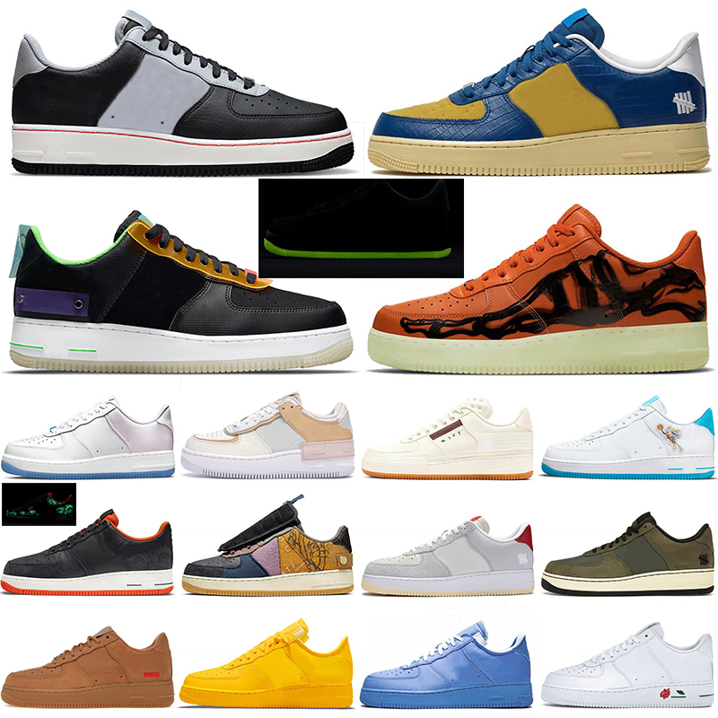 

Men Women 1 One Low Designer Running Shoes Cactus Jack White Off Mca Moma Halloween Beige Orange Skeleton Wheat UV REACTIVE Undefeated Sports Sneakers Trainers, #b33 type n.354 black 36-45