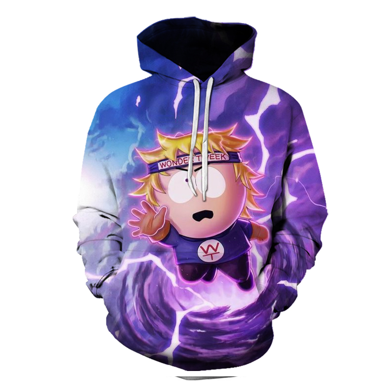 

South Park oversaid pattern men 3D printed hoodie visual impact party top punk goth round neck high quality sweatshirt hoodie, Black