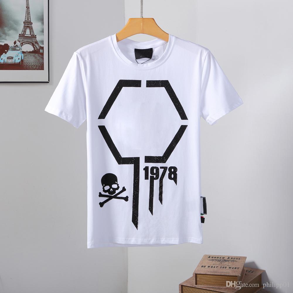 

21FW Top Quality Men Women Designer T-Shirts Luxury pp Shirt palm Hoodie jackets Summer Round neck skull Diamond shirts Tops shoes 07, White;black