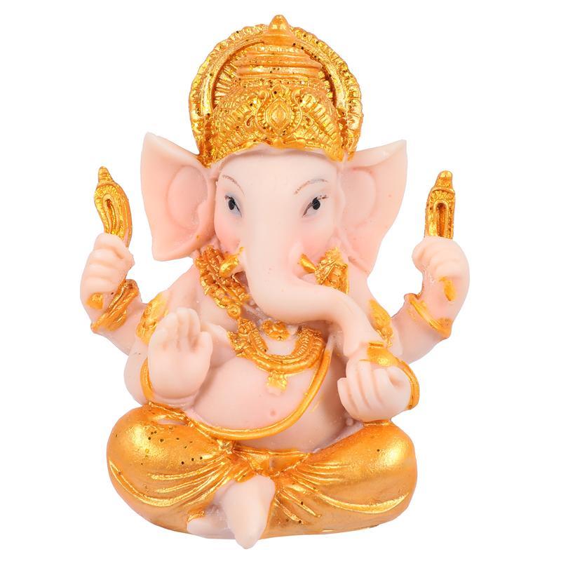 

1 pc Elephant God Figurine Desktop Hindu Resin Luck and Wealth Art Statue Sculpture Ornament for Office Home C0220