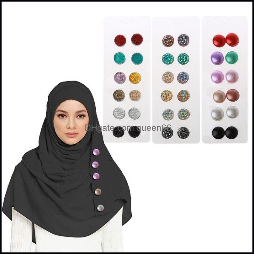 

Pins, Brooches Jewelry12 Pcs Pack Of 12 Mti-Use Rhinestone Scarf Brooch Round Hijab Kit Magnetic Safety Pins Muslim Jewelry Drop Delivery 20