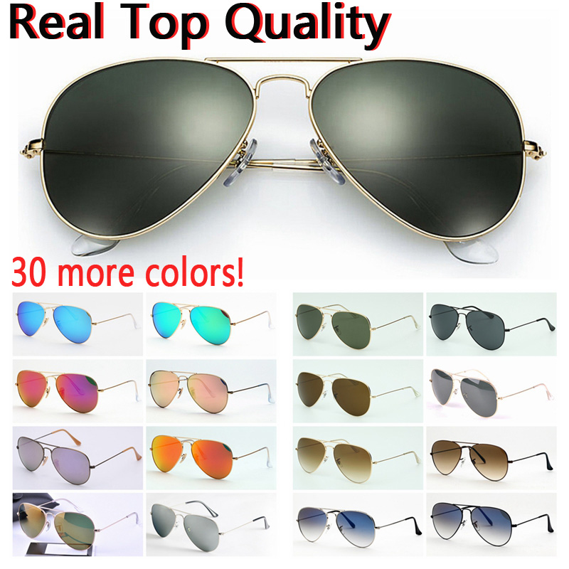 

designer sunglasses top quality aviation pilot sun glasses for men women with black or brown leather case, cloth, and retail accessories!