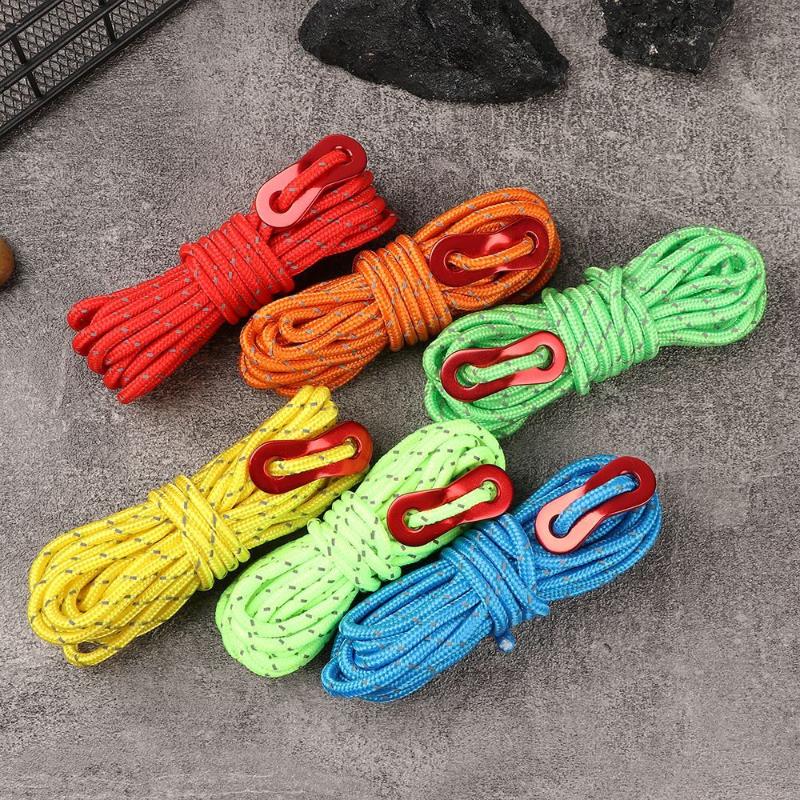 

Tents And Shelters Multicolor Adjustable Polypropylene Fiber Hang Lanyard Alloy Canopy Pegs Reflective Ropes Tent Cord Tensioner Outdoor Too