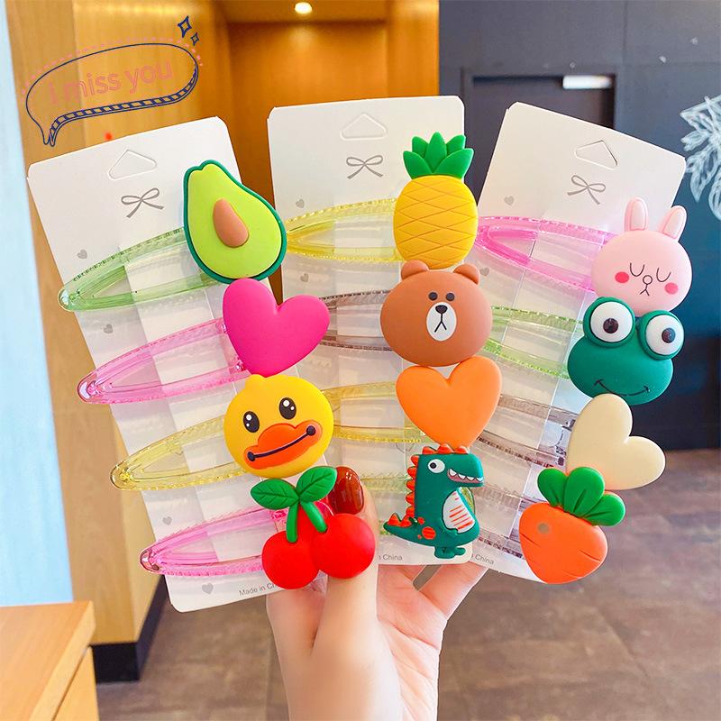 

Hair Accessories Cute Girls Transparent Clip Hairpin Lovely BB Children Barrette Headwear Cartoon Funny Hairbands Accessoriess Ornament, 01