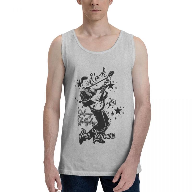 

Men' Tank Tops Top Shirt Johnny And Hallyday Geek R337 Vest Men Set Novelty Sleeveless Garment, White;black