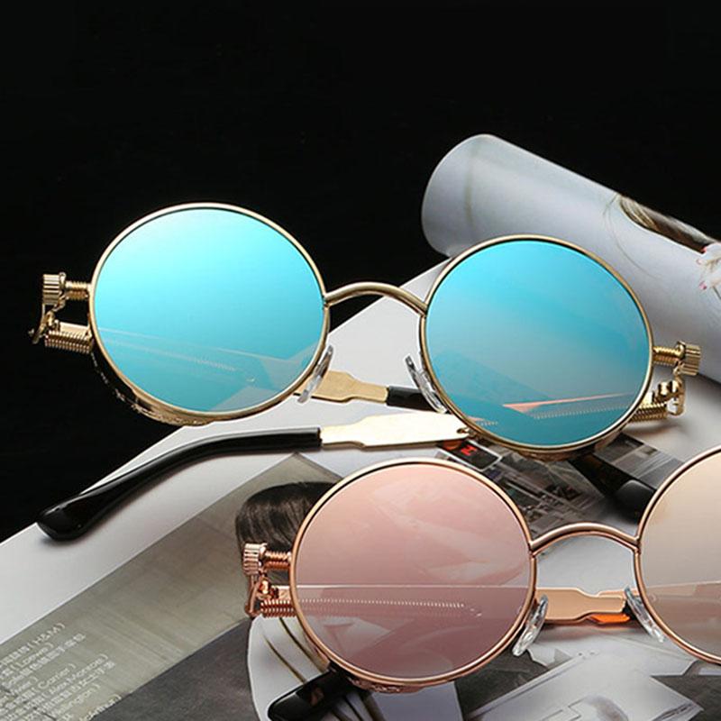 

Sunglasses MLLSE Round Metal Steam Punk Style Women And Men Fashion Glasses Retro Vintage