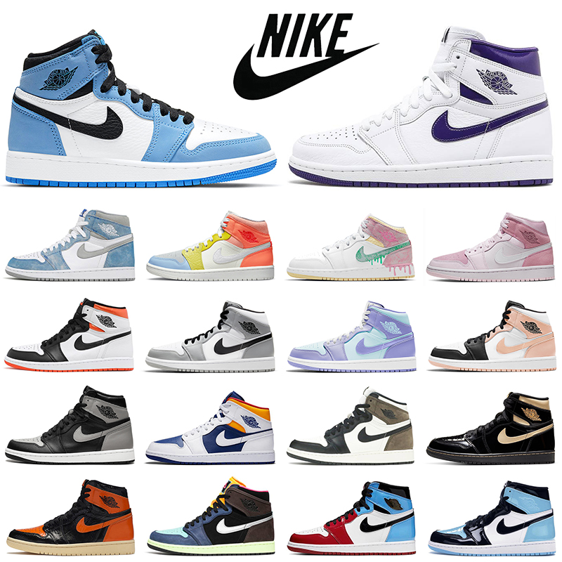 

Discount Air retro jordan 1 jumpman men basketball shoes 1s University Blue Hyper Royal Dark Mocha Bred mens women trainers sports sneakers Wholesale, Black metallic gold