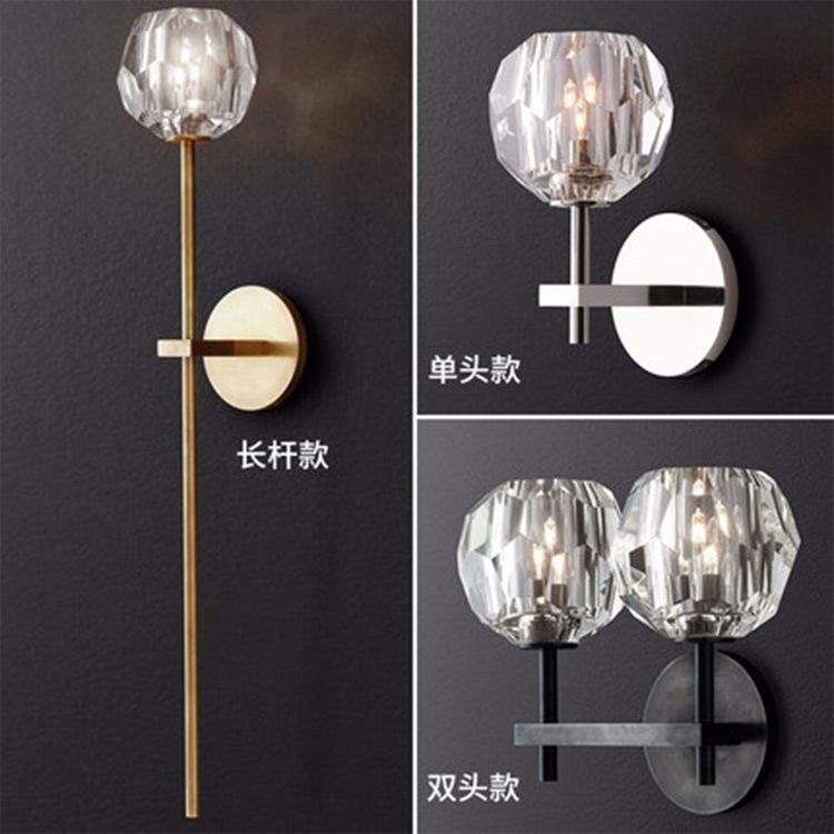 

loft nordice bed wall lamp crystal lampes suspendues nordic decoration home iron led corridor aisle bedside wall lamp