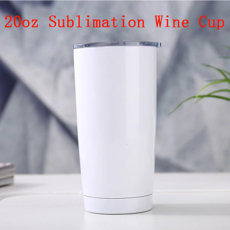 

2021 New Wholesale 20oz Diy Sublimation Wine Tumbler with Slide Lids Double Vaccum Car Cup Stainless Steel Insulated Coffee Mug for Gift 9qp