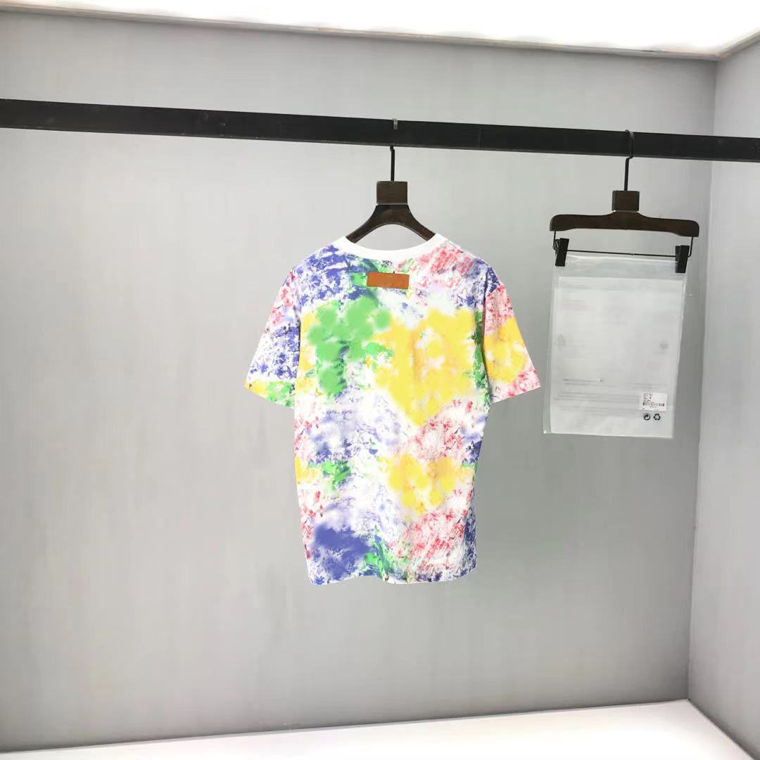 

2021ss spring and summer high grade cotton printing short sleeve round neck panel T-Shirt Size: m-l-xl-xxl-xxxl Color: black white xV18V
