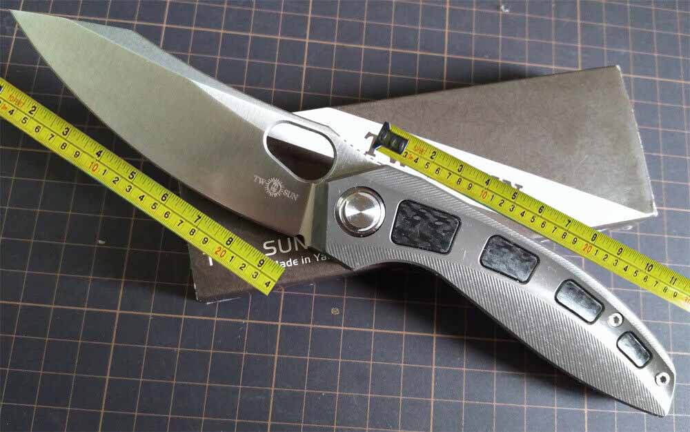 

TwoSun Knives Camping Carbon Fiber Titanium Flipper Pocket Folding Knife TS306