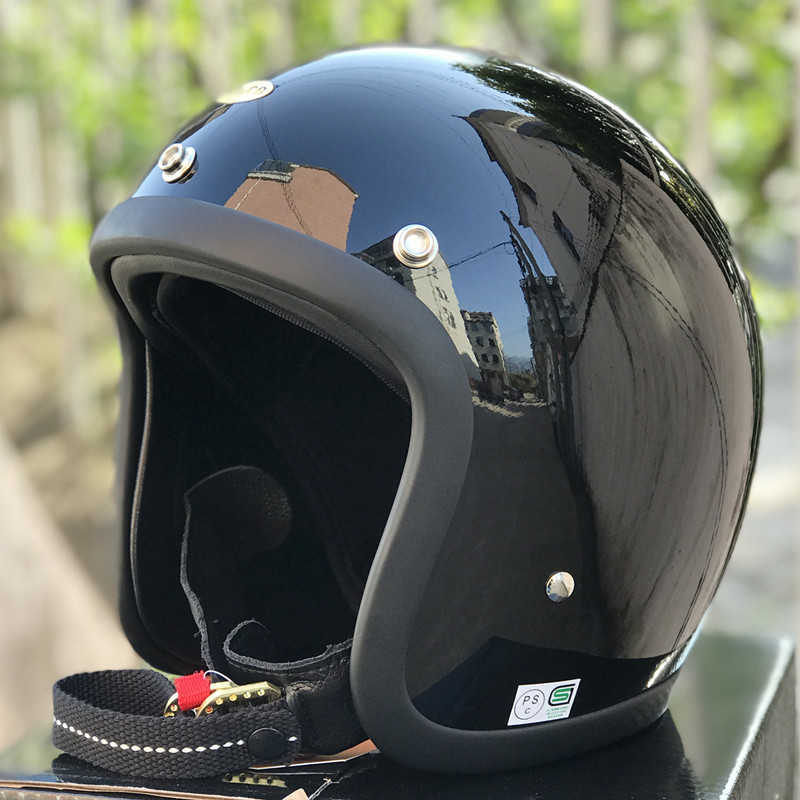 

Japan TT&CO Retro Helmet Motorcycle Casco Moto Cafe Racer Vintage Motorbike Fiberglass Helmet Light Weight Open Face Helmet Q0630, Matte black