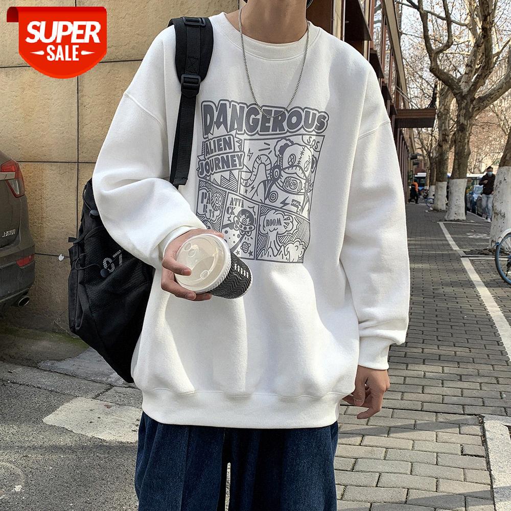 

INTFEDAY Net Red Flow Graffiti Print Baseball Shirt Men's Large Size Round Neck Sweater Agent #3P6K, Black