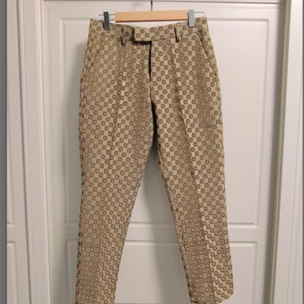 

21ss Mens t shirt pants Spring summer new fashion Men Dress Pant Counter Business Casual Slim Fit Suit pants Lattice letter pattern trousers, Yellow