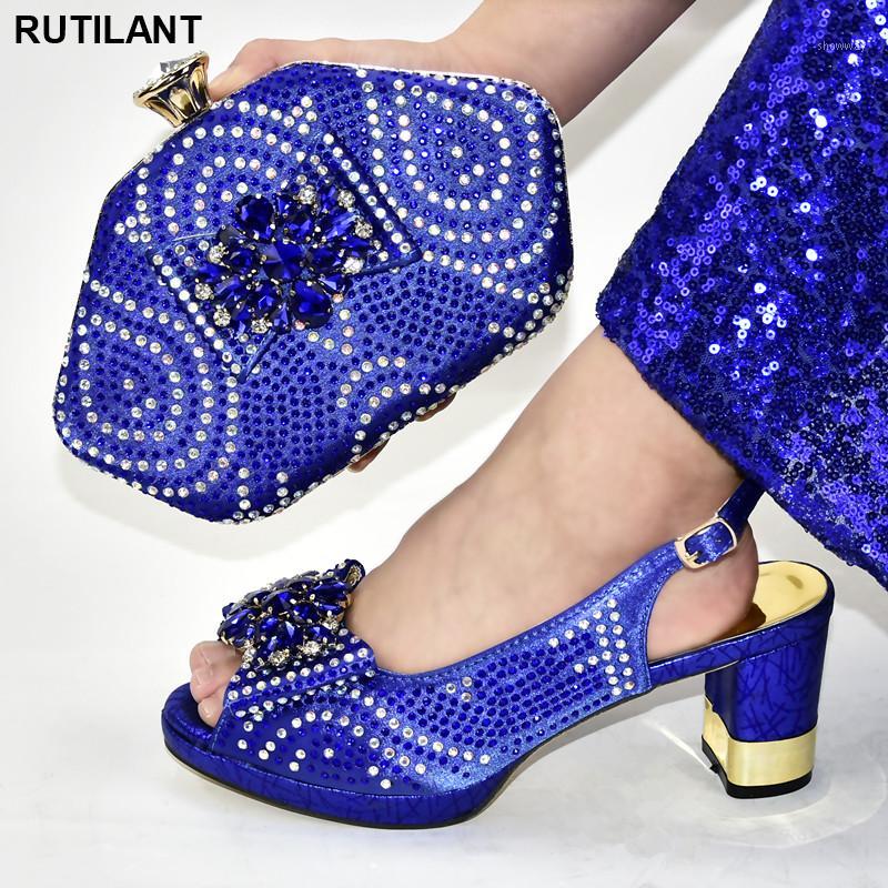 

Dress Shoes Italian Design Matching And Bags For African Parties High Quality Wedding Bag Sets Women1, Blue
