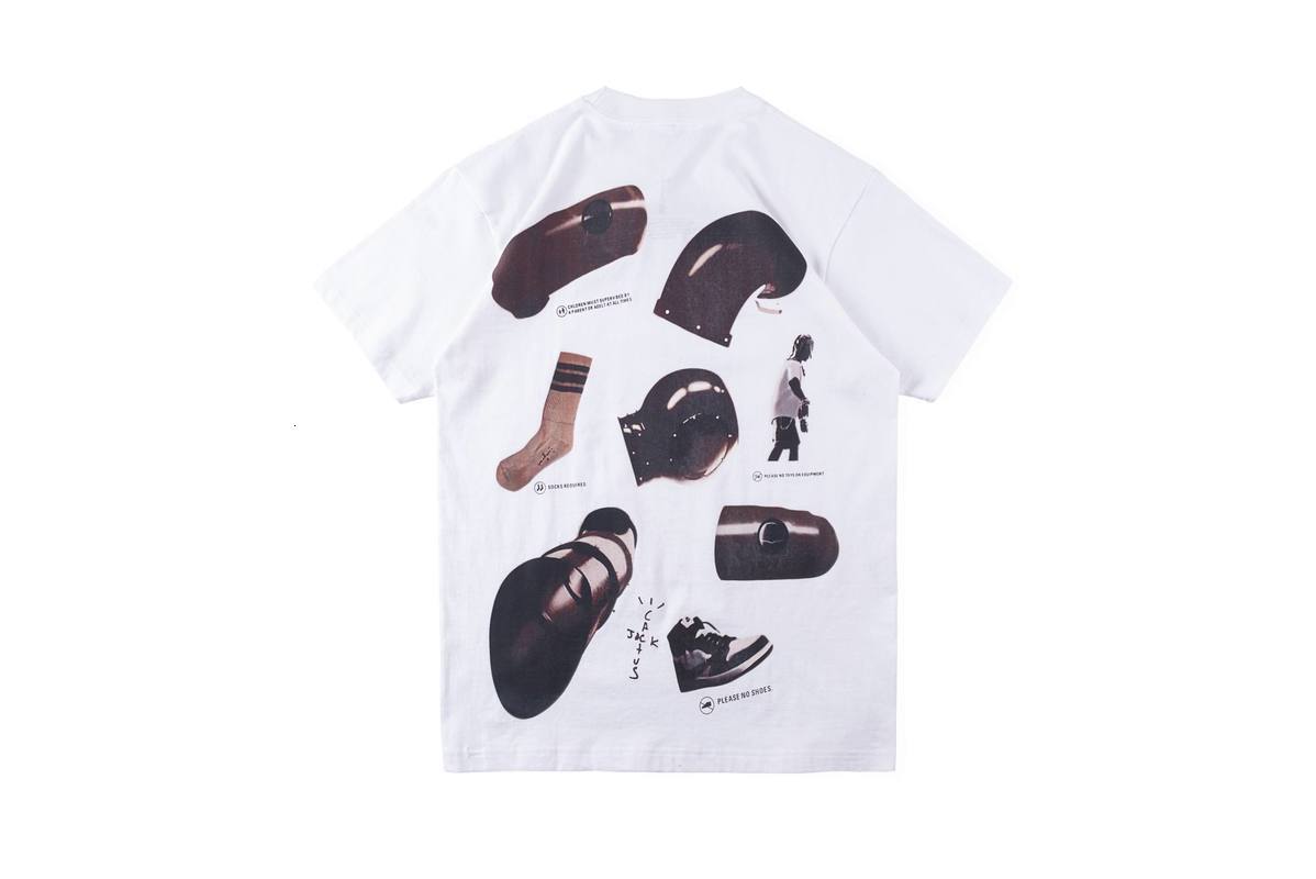 

2021 New Travis Scott t Shirt Mannequins Burger Fries Men Women Top Tee Action Figure Hip-hop High Street Astroworld T-shirt Nd2z, White