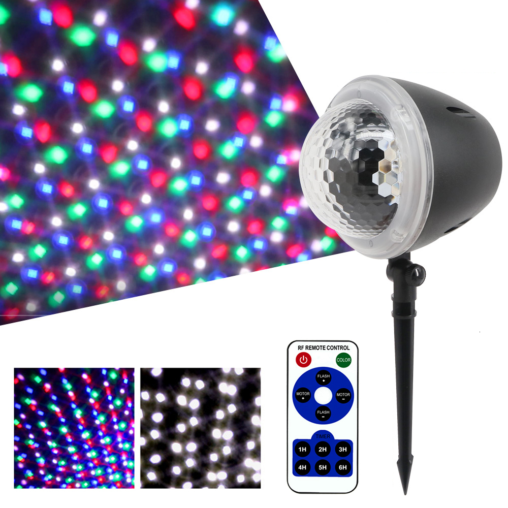 

2021 New 5w 4 Water-proof Leds Stage Light Projection Temptation Function for Dj at Snow Flow House Christams Party Remote Control Lights 2g