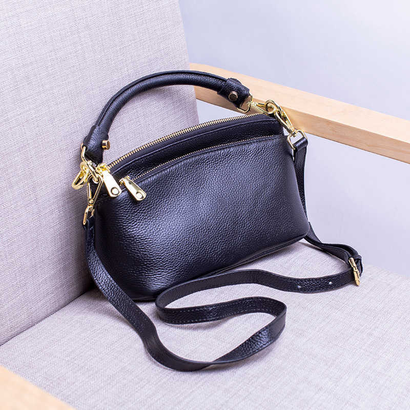 

2021 new bag fashionable women's top leather high-grade handbag, Red