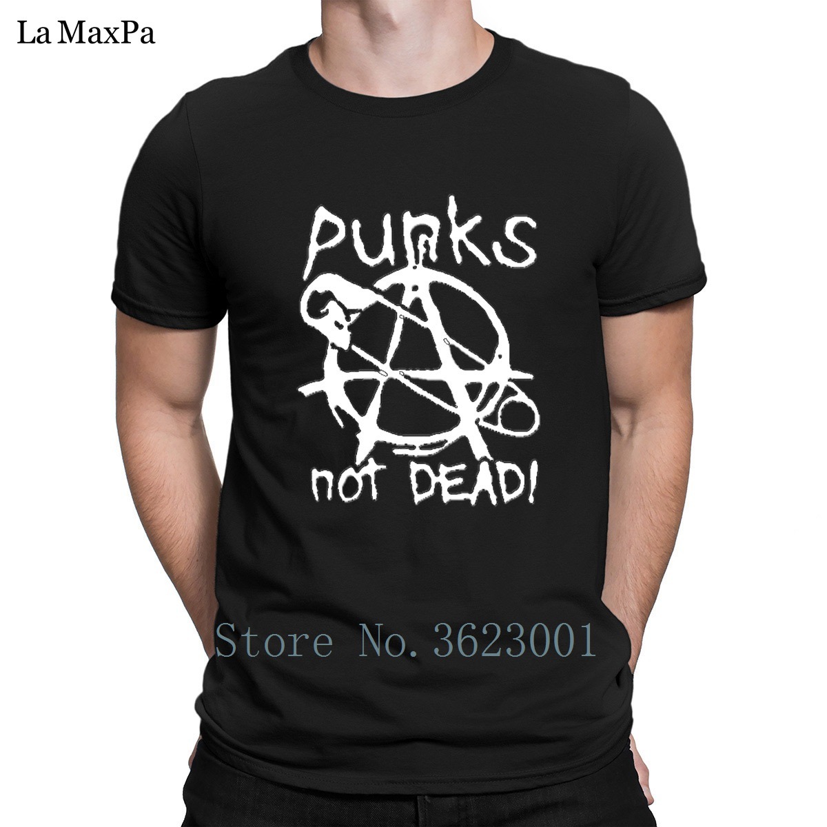 

Creative New Arrival T Shirt For Men Punks Not Dead Tee Shirt Man Unisex Tshirt Slogan Men's T-Shirt 100% Cotton High Quality L0223, White;black