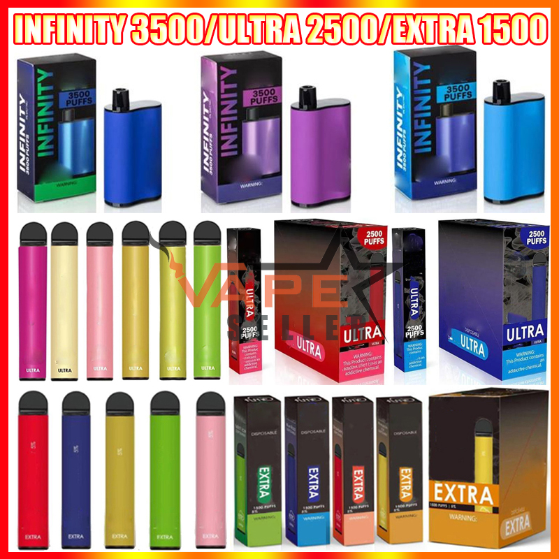 

Disposable Vape Pen E Cigarette Fumed Infinity Ultra Extra 3500 2500 1500 Puffs Pre-Filled Pods Cartridge Smoking Vaporizer Kit VS Air Bar Box Crave