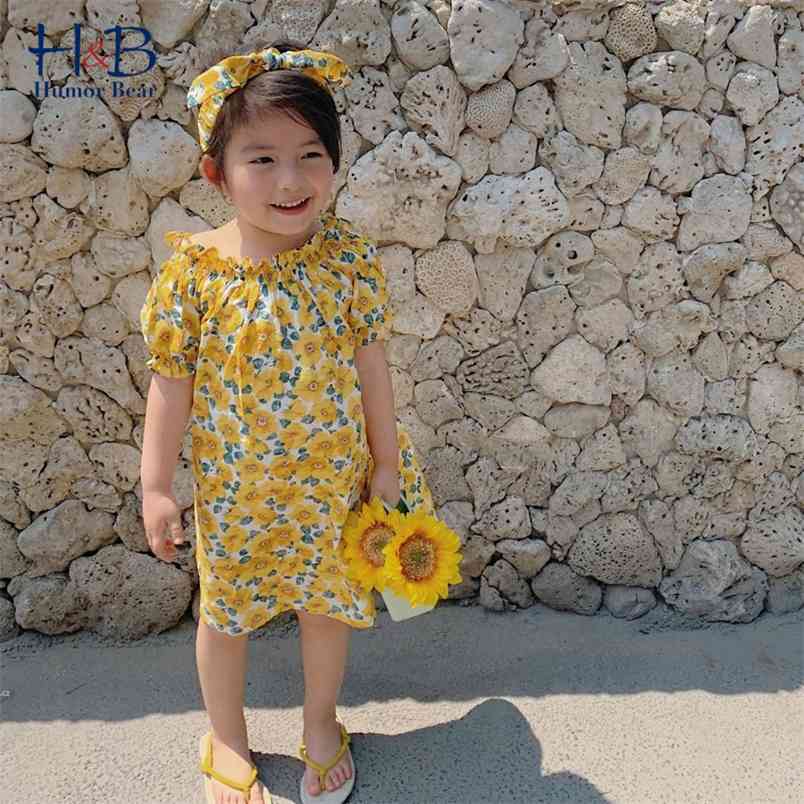 

Girls Dress Summer Off-Shoulder Chiffon Floarl Printed Holiday Princess Party Dresses Toddler Kids Clothes 210611, Bz2604 yellow