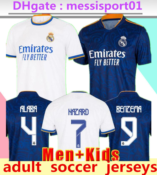 

REAL MADRID jerseys 21 22 soccer football shirt MBAPPE ALABA HAZARD BENZEMA ASENSIO MODRIC MARCELO VINICUS JR Casemiro camiseta men kit 2021 2022, Away