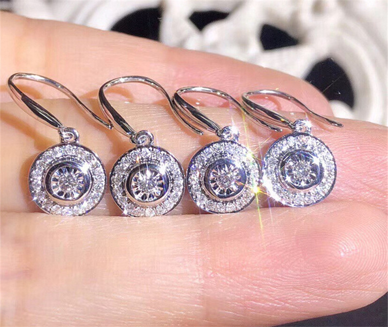 

Long Sona Diamond Dangle Earring Original 925 sterling silver Jewelry Fine Party Wedding Drop Earrings for Women Bridal Gift