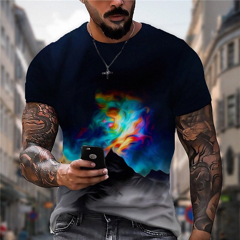 Homme Unisexe T-shirt 3D Imprimer Imprimé graphique Imprimés Paysage Fluorescent Crew Street Daily Impression quotidienne À Manches courtes Tops