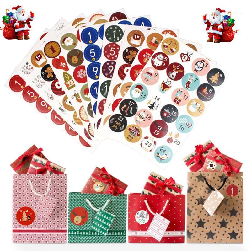 

Gift Wrap 48-108pcs Christmas Cartoon Sticker Kids Year Packing DIY Cookies Sealing Party Adhesive Lable
