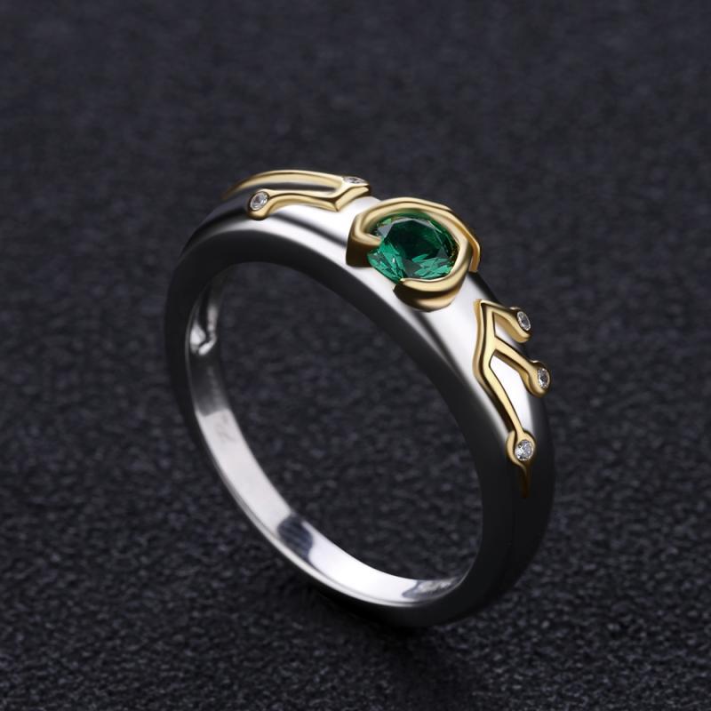 

Wedding Rings 2021 Elegant Women's Two-Color Emerald Zircon Ring Engagement Temperament Jewelry Gift