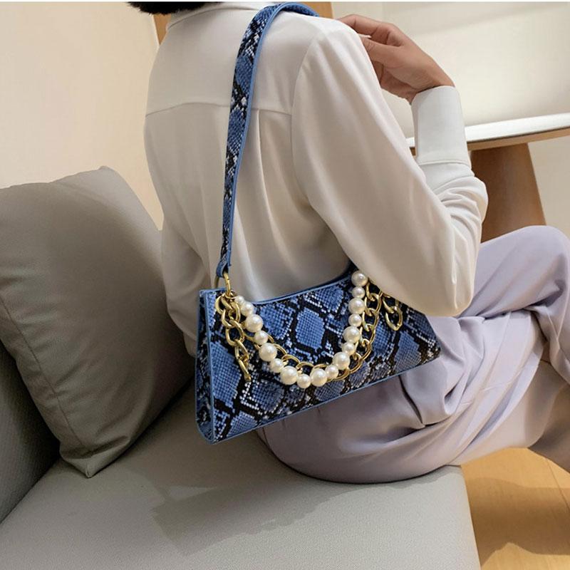 

Female Crossbody Tote Bags Women Quality Leather Luxury Handbags Designer Sac Main Ladies Serpentine Shoulder Messenger Bag, Blue