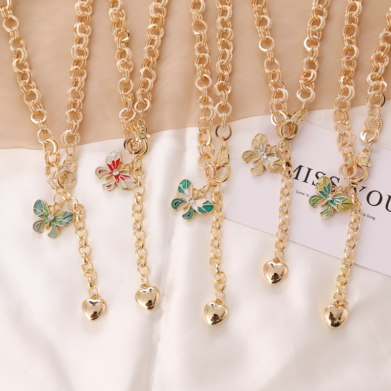 

Punk Style Butterfly Choker Clavicle Necklace Jewelry Women Collares Gothic Hip Hop Link Chain Necklaces Mujer Jewlery