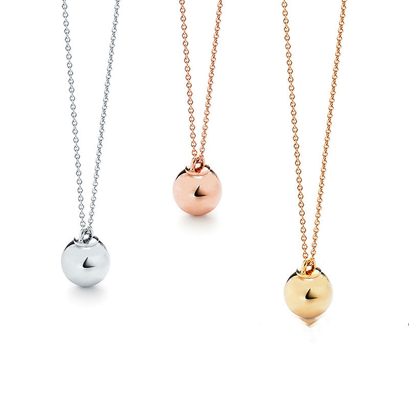 

TIFF 1:1 Luxury Style Popular Ins Style 12mm Diameter Ball Necklace Tennis Pendant Jewelry Gift Wholesale