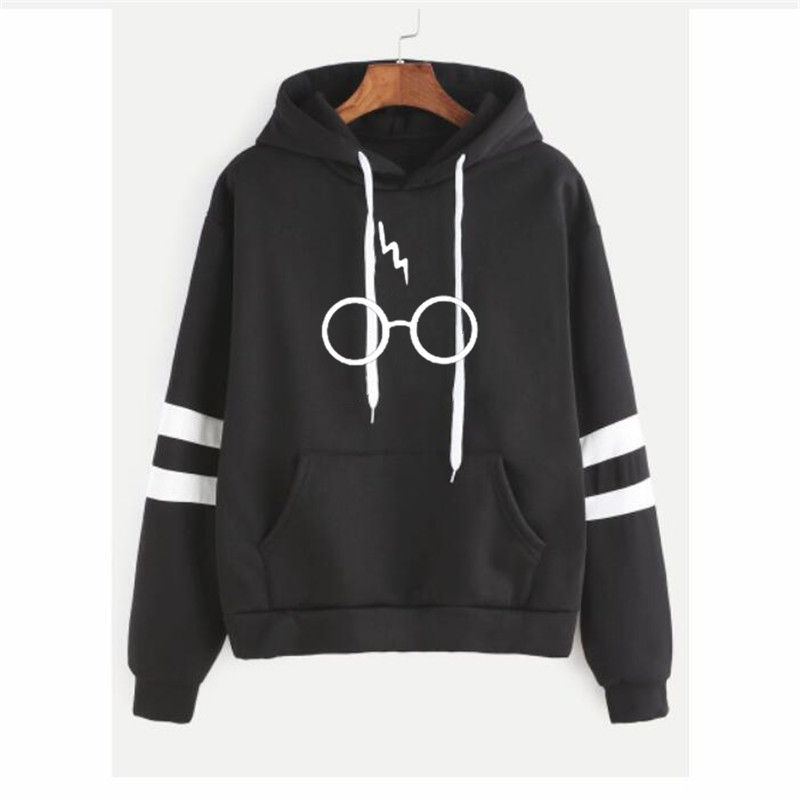 

Harry Styles Hoodies Sweatshirt Women Fleece Warm Hooded Top Harrys Potters Glasses Print Hoodie Sweat Femme Sudadera Mujer, Black;white